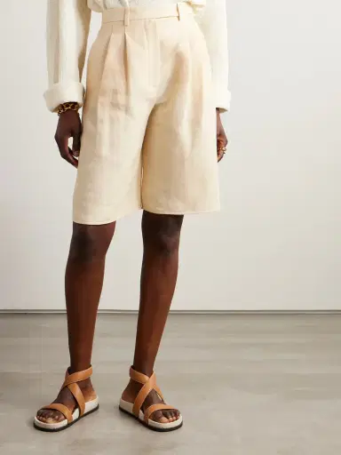 Loro Piana Pleated Linen Straight-leg Shorts | Thumbnail 3 Loro Piana Pleated Linen Straight-leg Shorts | Thumbnail 3