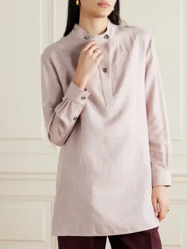 Loro Piana Linen, Wool And Silk-blend Blouse | Thumbnail 3