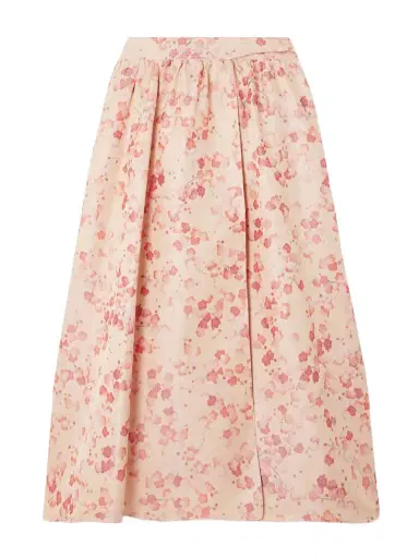Loro Piana Leah Gathered Silk-jacquard Midi Wrap Skirt | Thumbnail 1