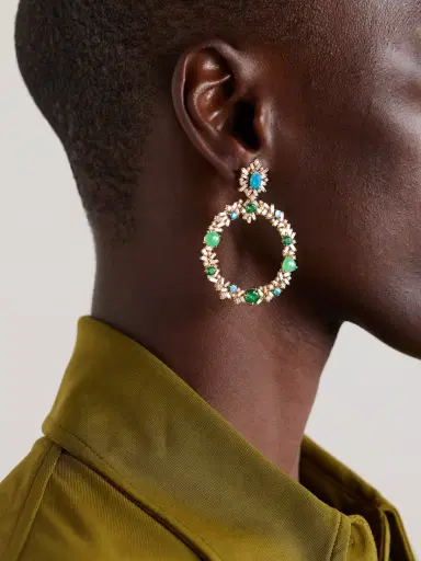 Suzanne Kalan 18-karat Gold Multi-stone Earrings | Thumbnail 2 Suzanne Kalan 18-karat Gold Multi-stone Earrings | Thumbnail 2