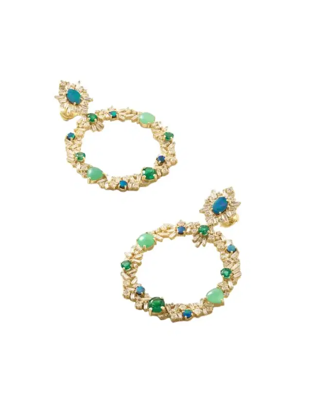 Suzanne Kalan 18-karat Gold Multi-stone Earrings