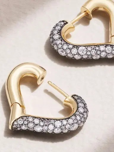 Lucy Delius Chubby Love Rhodium-plated Diamond Hoop Earrings | Thumbnail 3