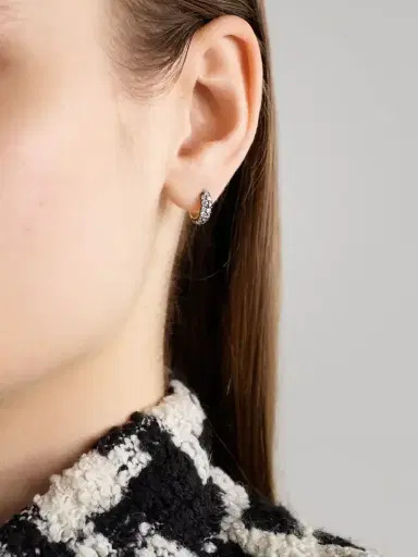 Lucy Delius Chubby Rhodium-plated 14-karat Recycled Gold Diamond Hoop Earrings | Thumbnail 2 Lucy Delius Chubby Rhodium-plated 14-karat Recycled Gold Diamond Hoop Earrings | Thumbnail 2