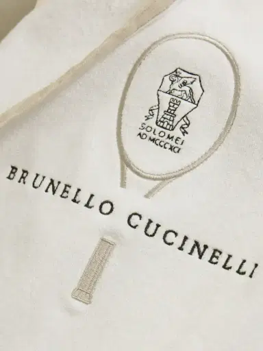Brunello Cucinelli Linen-trimmed Embroidered Cotton-terry Towel | Thumbnail 3