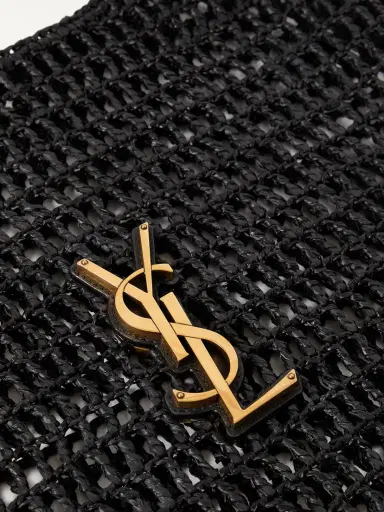 Saint Laurent Oxalis Leather-trimmed Raffia Shoulder Bag | Thumbnail 4