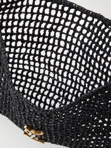 Saint Laurent Oxalis Leather-trimmed Raffia Shoulder Bag | Thumbnail 5