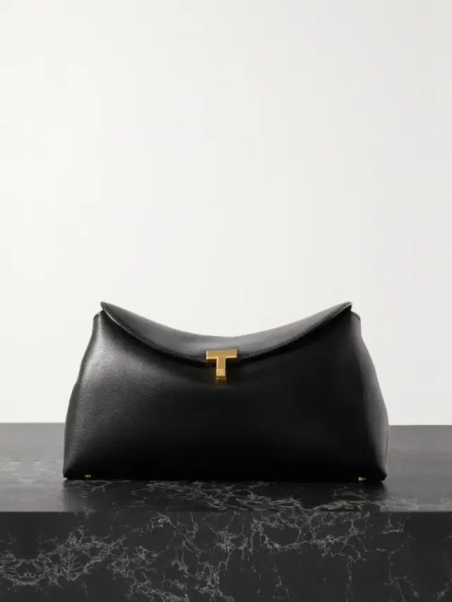T-lock Leather Clutch