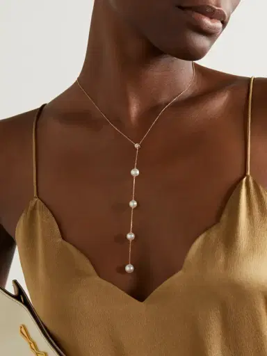 Mateo Drizzle 14-karat Gold, Diamond And Pearl Necklace | Thumbnail 2 Mateo Drizzle 14-karat Gold, Diamond And Pearl Necklace | Thumbnail 2