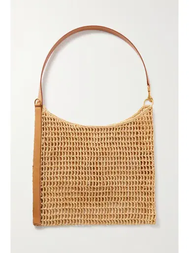 Saint Laurent Oxalis Leather-trimmed Crocheted Raffia Shoulder Bag | Thumbnail 3 Saint Laurent Oxalis Leather-trimmed Crocheted Raffia Shoulder Bag | Thumbnail 3