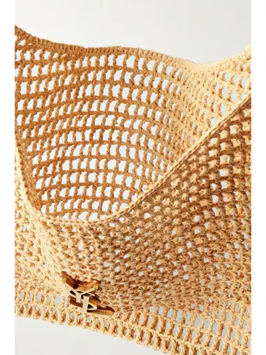 Saint Laurent Oxalis Leather-trimmed Crocheted Raffia Shoulder Bag | Thumbnail 5 Saint Laurent Oxalis Leather-trimmed Crocheted Raffia Shoulder Bag | Thumbnail 5