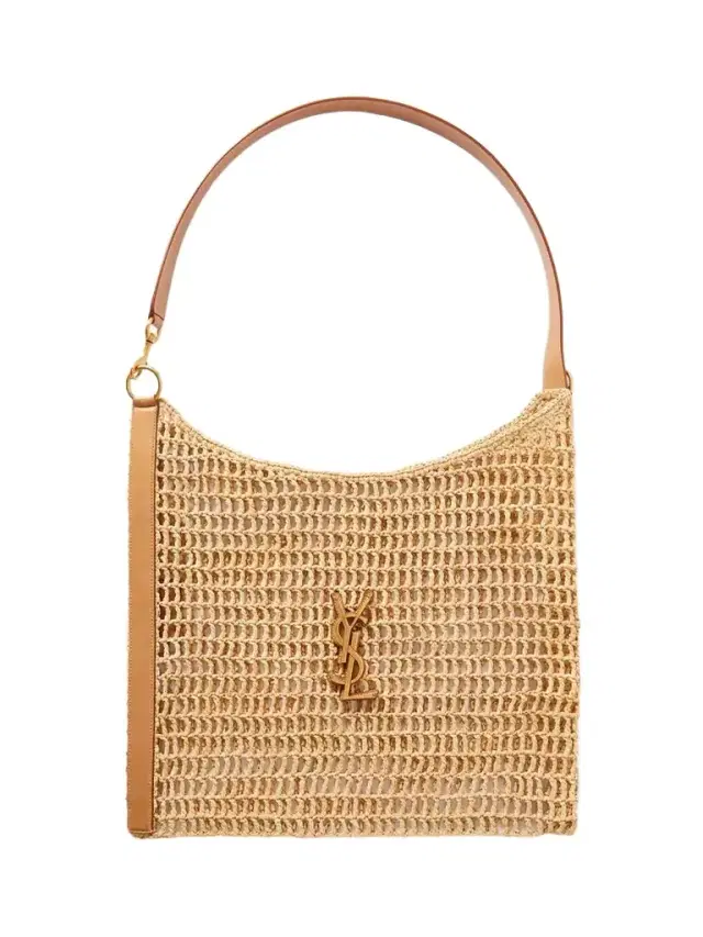 Oxalis Leather-trimmed Crocheted Raffia Shoulder Bag