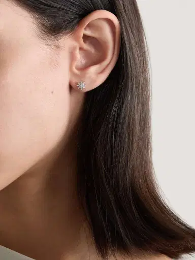 David Yurman Starburst 18-karat White Gold Diamond Earrings | Thumbnail 2 David Yurman Starburst 18-karat White Gold Diamond Earrings | Thumbnail 2