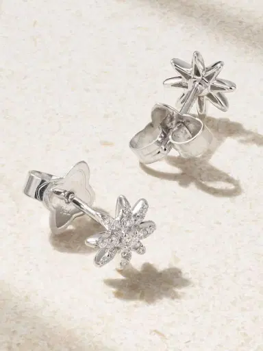 David Yurman Starburst 18-karat White Gold Diamond Earrings | Thumbnail 3 David Yurman Starburst 18-karat White Gold Diamond Earrings | Thumbnail 3