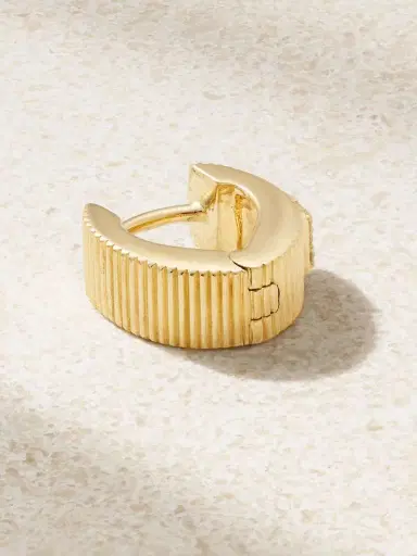 Foundrae Initial 18-karat Gold Diamond Single Hoop Earring | Thumbnail 3 Foundrae Initial 18-karat Gold Diamond Single Hoop Earring | Thumbnail 3