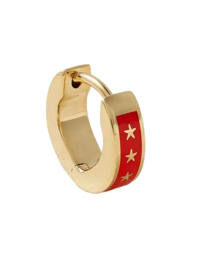 Strength Tenet 18-karat Gold And Ceramic Single Hoop Earring