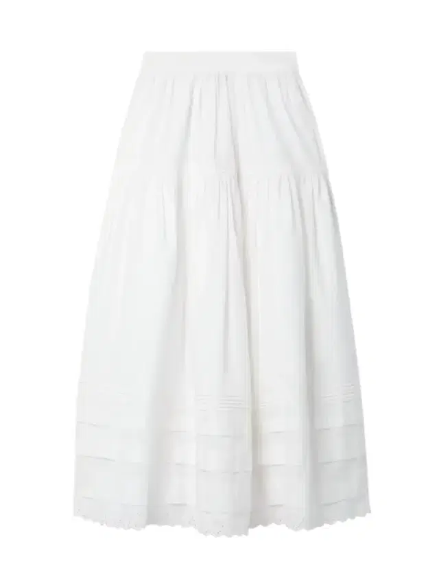 Sebastiane Broderie Anglaise-trimmed Organic Cotton-poplin Midi Skirt