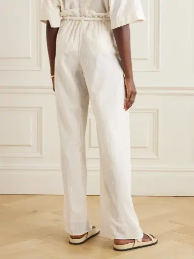 Loro Piana Tristin Belted Checked Cotton-blend Wide-leg Pants | Thumbnail 3 Loro Piana Tristin Belted Checked Cotton-blend Wide-leg Pants | Thumbnail 3