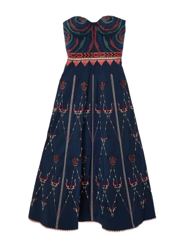 Lotty Bulls Embellished Embroidered Cotton-blend Poplin Midi Dress