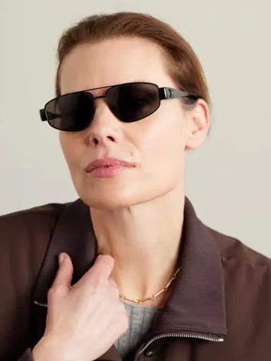 CELINE Eyewear Triomphe Aviator-style Metal And Acetate Sunglasses | Thumbnail 2 CELINE Eyewear Triomphe Aviator-style Metal And Acetate Sunglasses | Thumbnail 2