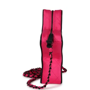 Chanel Chanel CC Star Bag Fuchsia and Black Satin Black Metal Hardware | Thumbnail 3 Chanel Chanel CC Star Bag Fuchsia and Black Satin Black Metal Hardware | Thumbnail 3