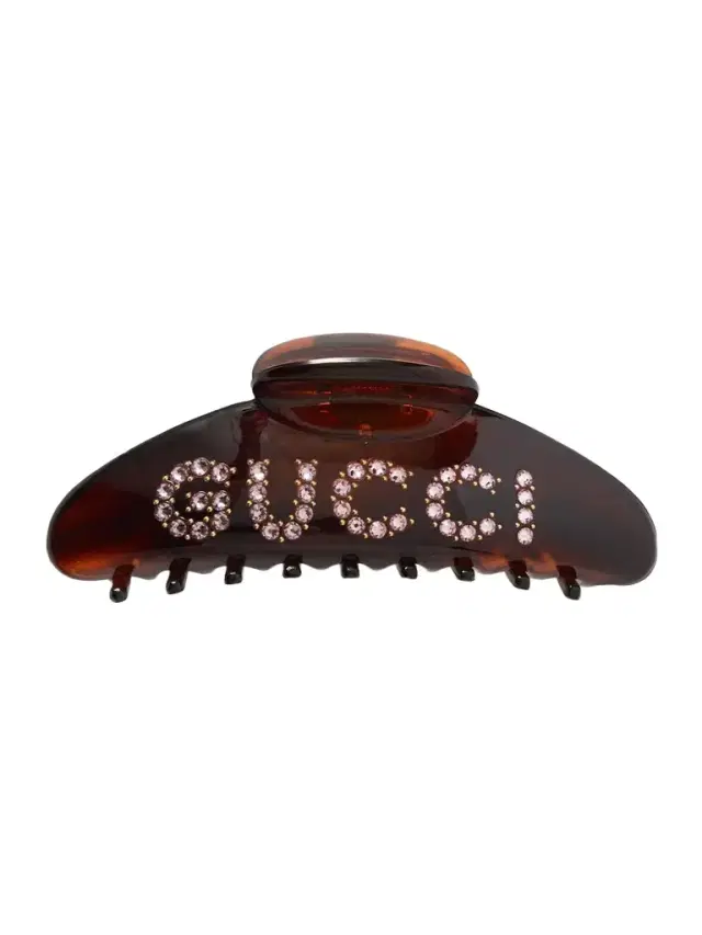 Crystal-embellished Resin Hair Clip