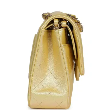 Chanel Chanel Medium Classic Double Flap Bag Yellow Iridescent Caviar Light Gold Hardware | Thumbnail 4 Chanel Chanel Medium Classic Double Flap Bag Yellow Iridescent Caviar Light Gold Hardware | Thumbnail 4