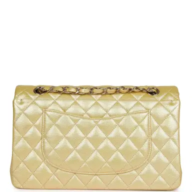 Chanel Chanel Medium Classic Double Flap Bag Yellow Iridescent Caviar Light Gold Hardware | Thumbnail 5 Chanel Chanel Medium Classic Double Flap Bag Yellow Iridescent Caviar Light Gold Hardware | Thumbnail 5