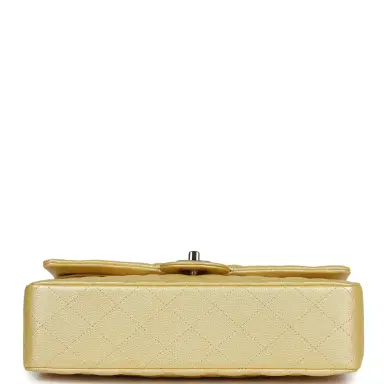 Chanel Chanel Medium Classic Double Flap Bag Yellow Iridescent Caviar Light Gold Hardware | Thumbnail 6 Chanel Chanel Medium Classic Double Flap Bag Yellow Iridescent Caviar Light Gold Hardware | Thumbnail 6