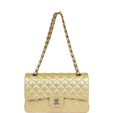 Chanel Chanel Medium Classic Double Flap Bag Yellow Iridescent Caviar Light Gold Hardware | Thumbnail 7 Chanel Chanel Medium Classic Double Flap Bag Yellow Iridescent Caviar Light Gold Hardware | Thumbnail 7