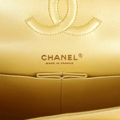 Chanel Chanel Medium Classic Double Flap Bag Yellow Iridescent Caviar Light Gold Hardware | Thumbnail 8 Chanel Chanel Medium Classic Double Flap Bag Yellow Iridescent Caviar Light Gold Hardware | Thumbnail 8