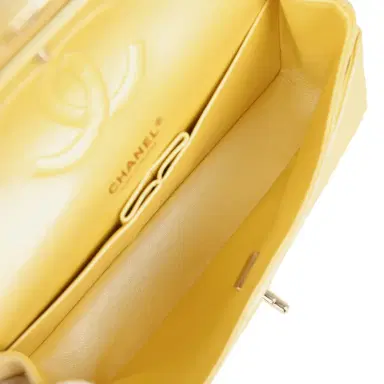 Chanel Chanel Medium Classic Double Flap Bag Yellow Iridescent Caviar Light Gold Hardware | Thumbnail 9 Chanel Chanel Medium Classic Double Flap Bag Yellow Iridescent Caviar Light Gold Hardware | Thumbnail 9