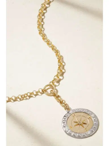 Foundrae Internal Compass 18-karat Yellow And White Gold Diamond Necklace | Thumbnail 4