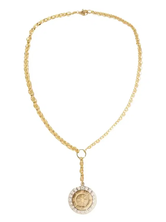 Internal Compass 18-karat Yellow And White Gold Diamond Necklace
