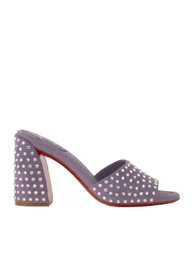 Jane 85 Crystal-embellished Suede Mules