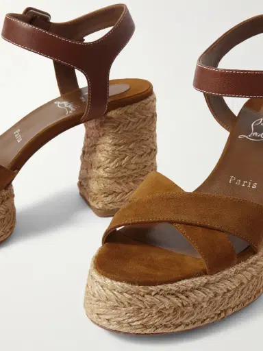 Christian Louboutin Calakala 70 Leather And Suede Espadrille Platform Sandals | Thumbnail 4 Christian Louboutin Calakala 70 Leather And Suede Espadrille Platform Sandals | Thumbnail 4
