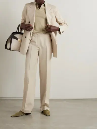 Loro Piana Silk-dupioni Straight-leg Pants | Thumbnail 2