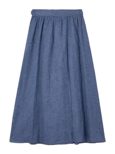 Loro Piana Belted Linen Maxi Wrap Skirt | Thumbnail 1