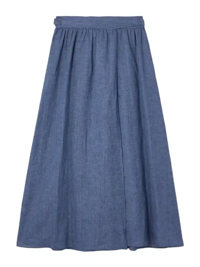 Loro Piana Belted Linen Maxi Wrap Skirt