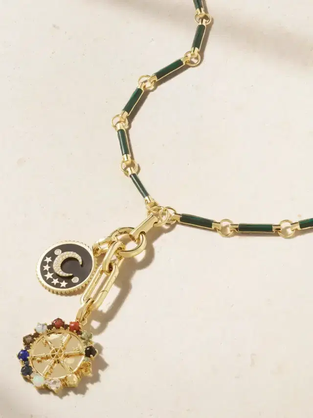 18-karat Gold And Enamel Multi-stone Necklace