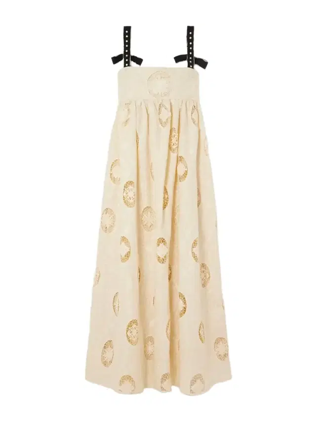 Verbena Platero Embellished Broderie Anglaise Linen Maxi Dress