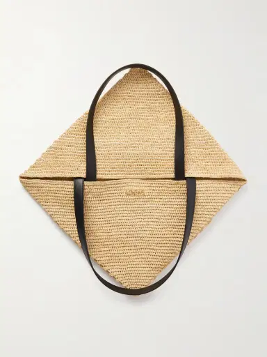 Loewe <ul> <li>paula's Ibiza Puzzle Fold Large Leather-trimmed Raffia Tote</li> </ul> | Thumbnail 12