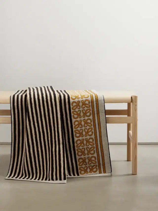 + Paula's Ibiza Anagram Striped Cotton-terry Jacquard Towel