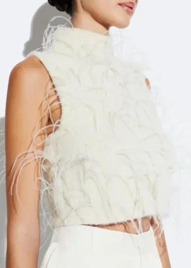 LAPOINTE Knit Tank With Feathers | Thumbnail 3 LAPOINTE Knit Tank With Feathers | Thumbnail 3