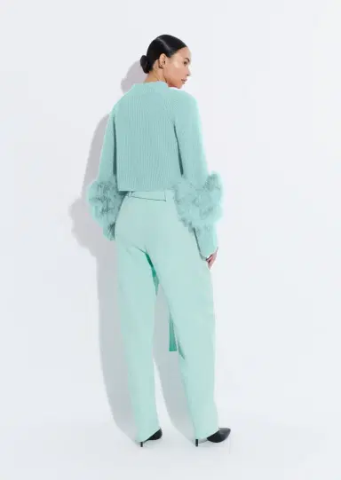 LAPOINTE Matte Crepe Belted Trouser | Thumbnail 2