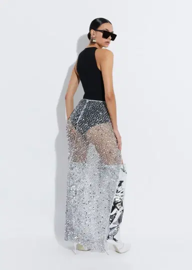 LAPOINTE Mesh Sequin Tie Cover-Up | Thumbnail 2
