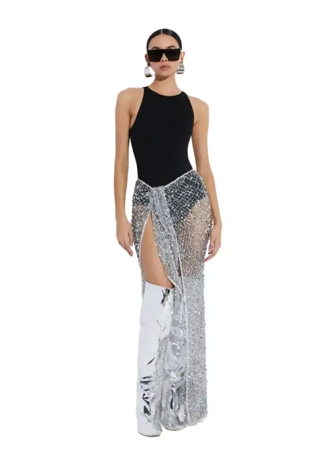 Mesh Sequin Tie Cover-Up