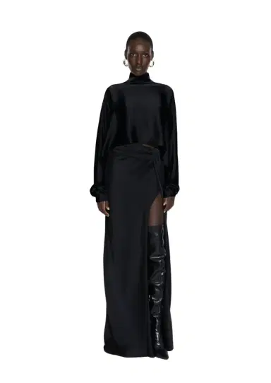 Lapointe Satin Asymmetric Skirt | Thumbnail 1