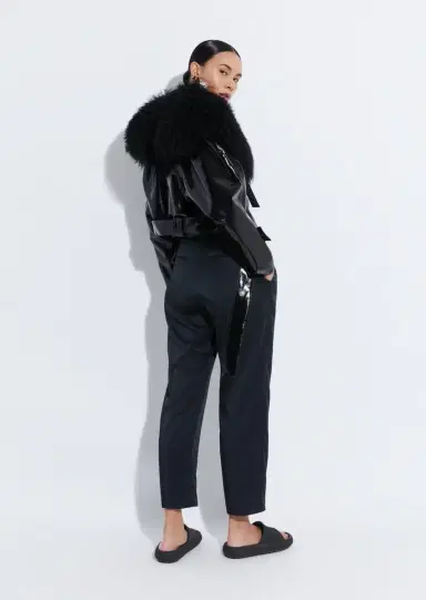 Lapointe Satin Belted Cropped Pant | Thumbnail 2