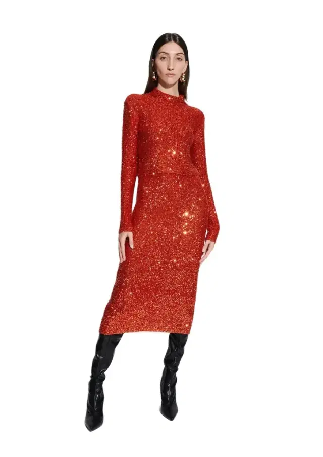 LAPOINTE Sequin Cashmere Cropped Top