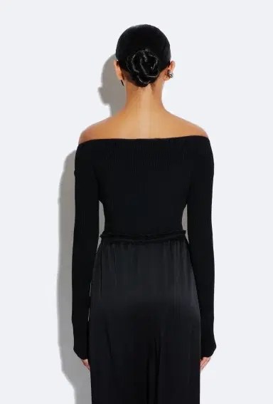 LAPOINTE Shiny Viscose Cropped Top | Thumbnail 2